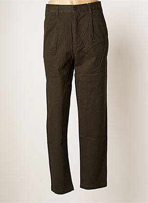 Pantalon chino fermeture zippée sous rabat boutonné taille haute vert MINIMUM femme