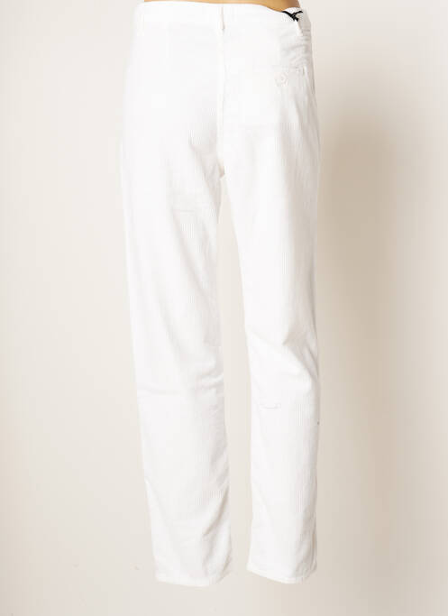 Pantalon chino fermeture zippée sous rabat boutonné taille normale blanc FIVE femme