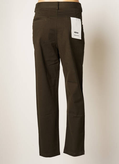 Pantalon chino fermeture zippée sous rabat boutonné taille haute vert MINIMUM femme