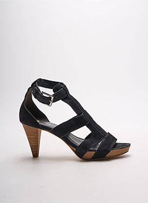Sandales/nu pieds tissage satiné talon de 7 à 9cm noir K+S SHOES femme