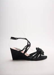 Sandales/nu pieds tissage satiné talon de 4 à 6cm noir ACCESSOIRE DIFFUSION femme