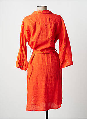 Robe mi-longue manches 3/4 manches 3/4 orange TONI femme