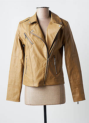 Veste simili cuir poches beige GARCIA femme