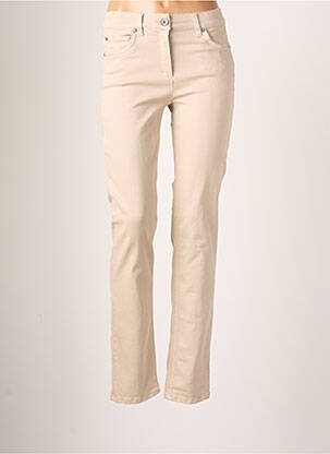 Pantalon slim stretch taille normale beige ANNA MONTANA femme