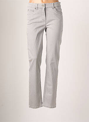 Pantalon droit stretch taille normale gris ANNA MONTANA femme