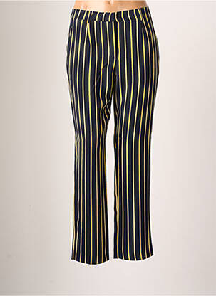 Pantalon droit fermeture zippée sous rabat boutonné taille normale noir CHRISTINE LAURE femme