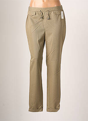 Pantalon chino tissage popeline taille normale vert JULIE GUERLANDE femme