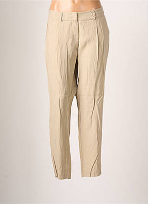 Pantalon chino fermeture zippée sous rabat boutonné beige TONI femme