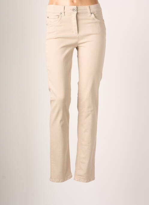 Pantalon slim stretch taille normale beige ANNA MONTANA femme
