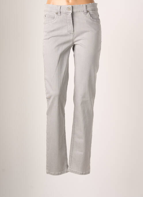 Pantalon droit stretch taille normale gris ANNA MONTANA femme