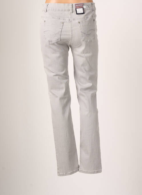 Pantalon droit stretch taille normale gris ANNA MONTANA femme