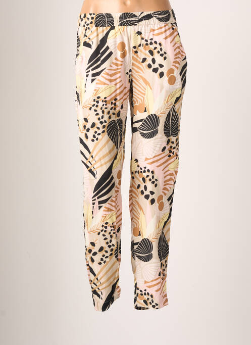 Pantalon droit taille élastique taille normale beige TONI DRESS femme