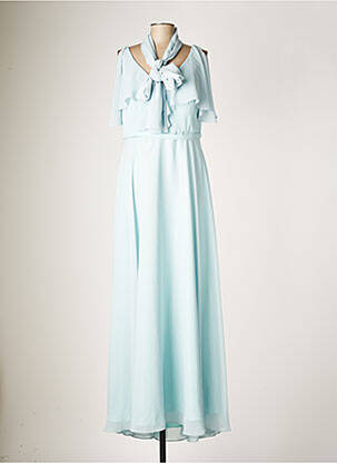 Robe longue manches courtes manches courtes bleu FASHION NEW YORK femme