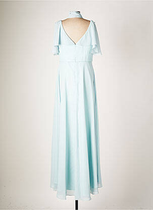 Robe longue manches courtes manches courtes bleu FASHION NEW YORK femme
