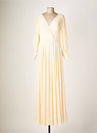 Robe longue manches longues manches longues beige FASHION NEW YORK femme