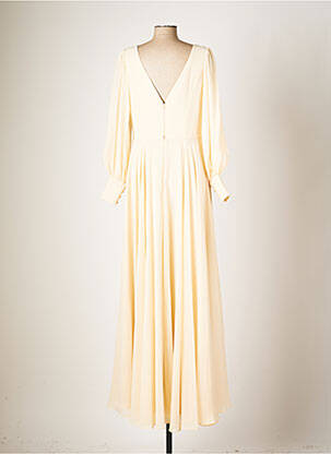 Robe longue manches longues manches longues beige FASHION NEW YORK femme
