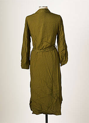 Robe longue manches longues manches longues vert BLANC BOHEME femme