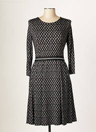 Robe mi-longue manches longues manches longues bleu BLANC BOHEME femme