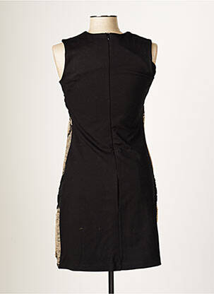 Robe mi-longue sans manche sans manche noir BLANC BOHEME femme