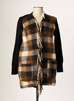 Gilet manches longues stretch noir BLANC BOHEME femme
