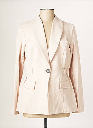 Blazer col châle beige BLANC BOHEME femme
