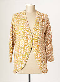 Gilet manches longues stretch beige BLANC BOHEME femme