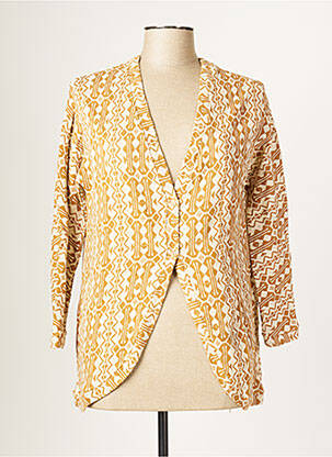 Gilet manches longues stretch beige BLANC BOHEME femme
