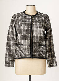 Veste chic col rond noir BLANC BOHEME femme