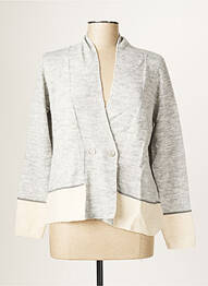Gilet manches longues stretch gris BLANC BOHEME femme
