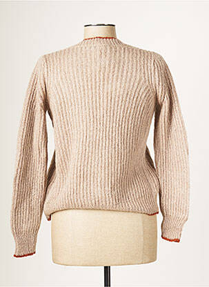 Gilet manches longues stretch marron BLANC BOHEME femme