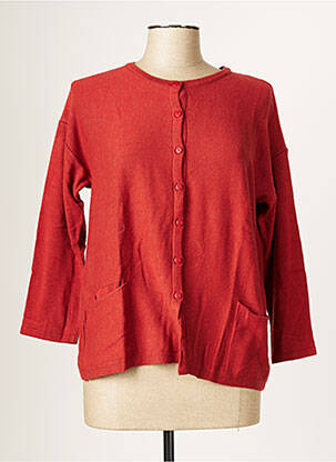 Gilet manches longues manches 3/4 orange BLANC BOHEME femme