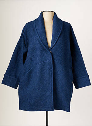 Manteau long bleu BLANC BOHEME pour femme