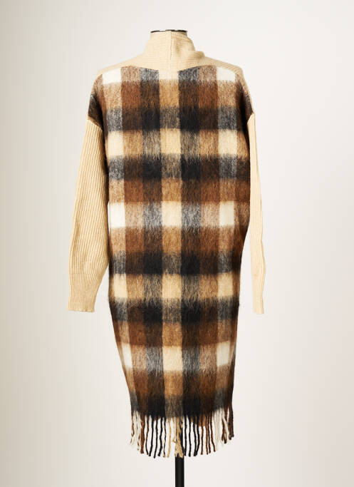 Gilet manches longues beige BLANC BOHEME femme