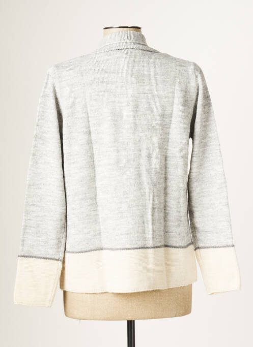 Gilet manches longues gris BLANC BOHEME pour femme