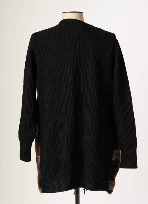 Gilet manches longues noir BLANC BOHEME pour femme