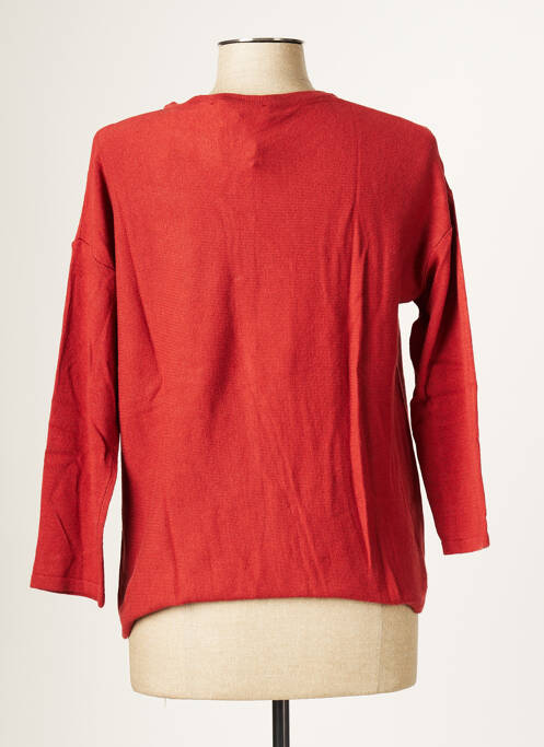 Gilet manches longues orange BLANC BOHEME pour femme