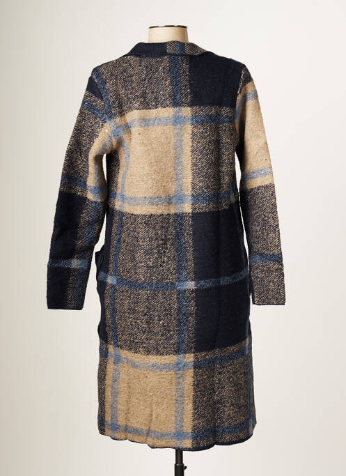 Manteau long bleu BLANC BOHEME pour femme