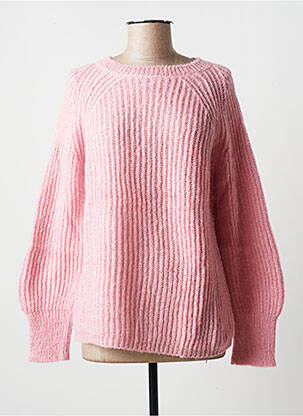 Pull maille souple et aérée manches longues rose BLANC BOHEME femme