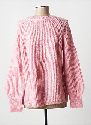Pull maille souple et aérée manches longues rose BLANC BOHEME femme