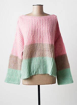 Pull col bateau manches longues rose BLANC BOHEME femme