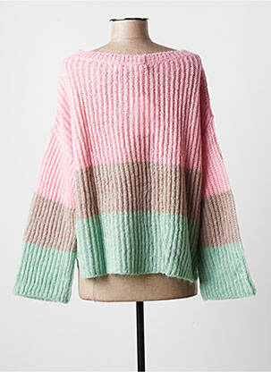 Pull col bateau manches longues rose BLANC BOHEME femme