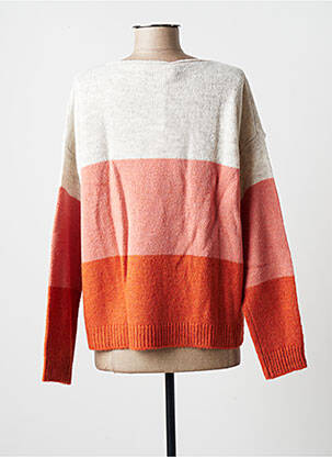 Pull col bateau manches longues orange BLANC BOHEME femme