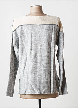 Pull tissage chiné manches longues gris BLANC BOHEME femme