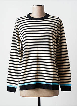 Pull resserrée sur le bas manches longues beige BLANC BOHEME femme