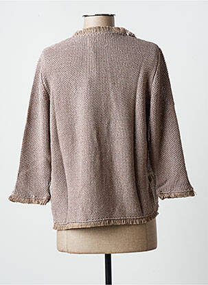 Gilet manches longues manches longues marron BLANC BOHEME femme