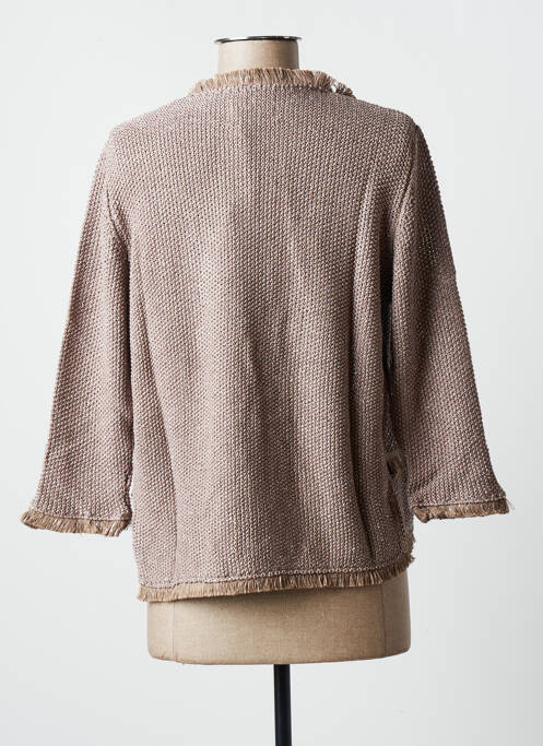 Gilet manches longues marron BLANC BOHEME pour femme