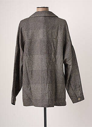 Chemisier coupe droite manches longues gris BLANC BOHEME femme