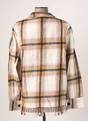 Veste casual coupe droite beige BLANC BOHEME femme