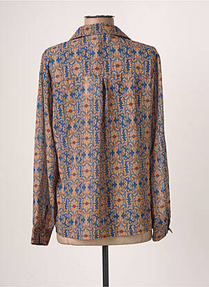 Blouse légère et transparente manches longues bleu BLANC BOHEME femme