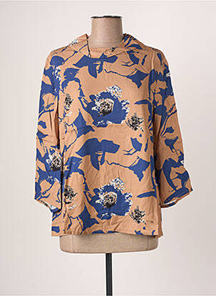 Blouse imprimé fantaisie manches 3/4 beige BLANC BOHEME femme